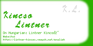 kincso lintner business card